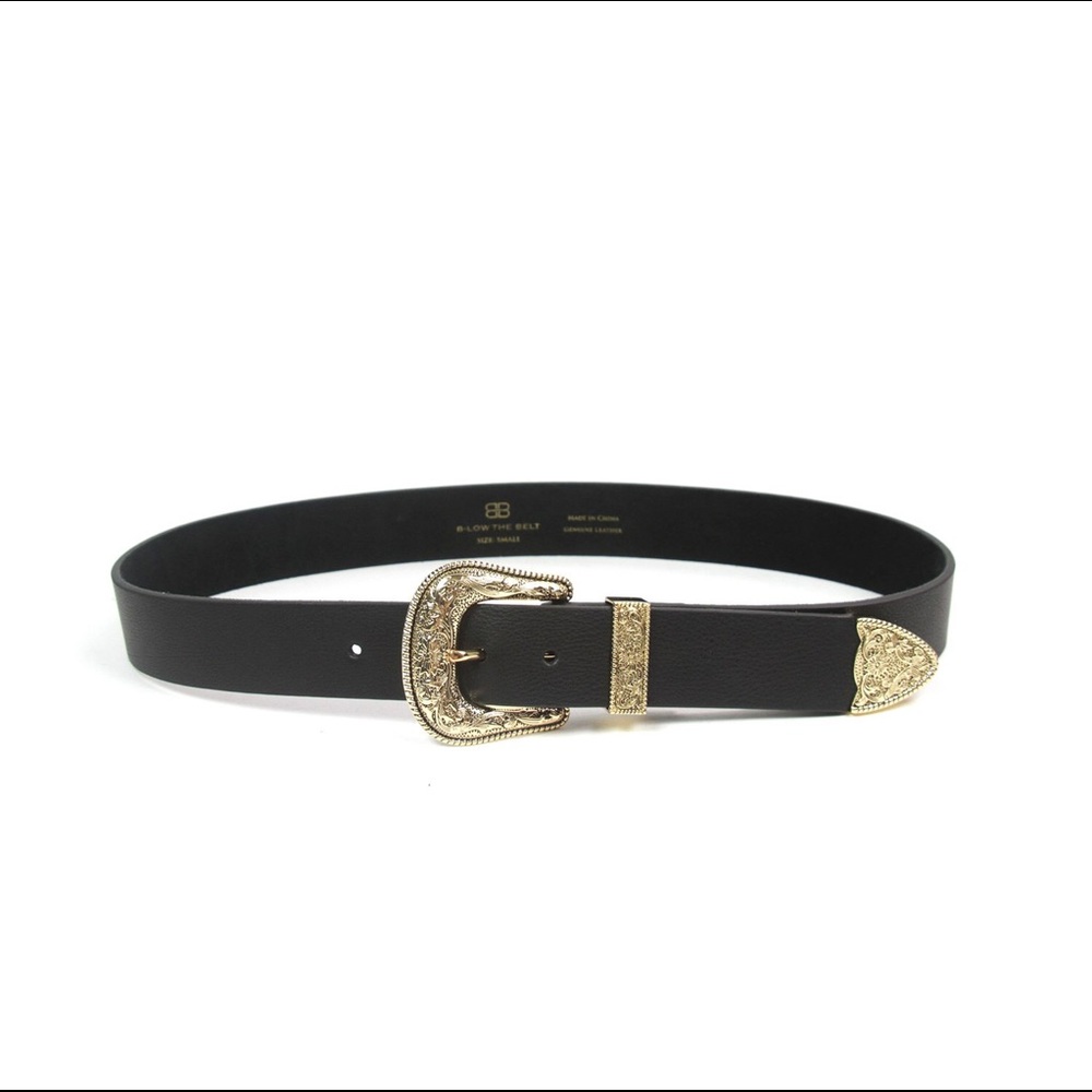 B-Low The Belt Frank Belt Black and Gold Small NWT